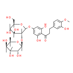 ChemSpider 2D Image | 1-(4-{[(3S,4S,5S)-4,5-Dihydroxy-6-(hydroxymethyl)-3,4,5,6-tetramethyl-3-{[(2S,3R,4R,5R)-3,4,5-trihydroxy-2,4,5,6,6-pentamethyltetrahydro-2H-pyran-2-yl]oxy}tetrahydro-2H-pyran-2-yl]oxy}-2,6-dihydroxyph
enyl)-3-(3-hydroxy-4-methoxyphenyl)-1-propanone | C36H52O15