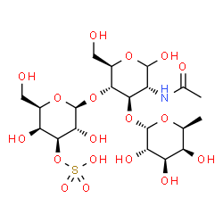 ChemSpider 2D Image | beta-D-Galp3S-(1->4)-[alpha-L-Fucp-(1->3)]-D-GlcpNAc | C20H35NO18S