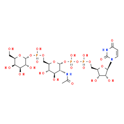 ChemSpider 2D Image | UDP-N-acetyl-6-(alpha-D-galactose-1-phospho)-alpha-D-glucosamine | C23H38N3O25P3