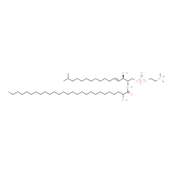 ChemSpider 2D Image | N-(2-hydroxyheptacosanoyl)-15-methylhexadecasphing-4-enine-1-phosphocholine | C49H99N2O7P