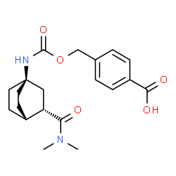 ChemSpider 2D Image | 4-[({[(1S,3S,4R)-3-(Dimethylcarbamoyl)bicyclo[2.2.2]oct-1-yl]carbamoyl}oxy)methyl]benzoic acid | C20H26N2O5