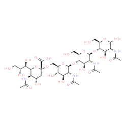 ChemSpider 2D Image | alpha-Neup5Ac-(2->6)-beta-D-GlcpNAc-(1->4)-beta-D-GlcpNAc-(1->4)-D-GlcpNAc | C35H58N4O24