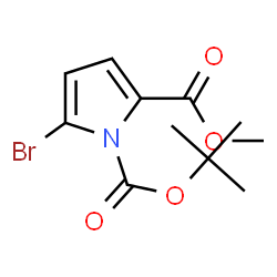 ChemSpider 2D Image | 1-tert-Butyl 2-methyl 5-bromo-1H-pyrrole-1,2-dicarboxylate | C11H14BrNO4