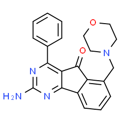 ChemSpider 2D Image | 2-Amino-6-(morpholinomethyl)-4-phenyl-5H-indeno[1,2-d]pyrimidin-5-one | C22H20N4O2