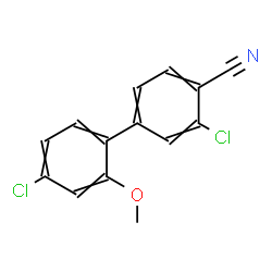 ChemSpider 2D Image | 3,4'-Dichloro-2'-methoxy-4-biphenylcarbonitrile | C14H9Cl2NO