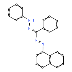 ChemSpider 2D Image | 1-(1-Naphthyl)-2-[phenyl(phenylhydrazono)methyl]diazene | C23H18N4