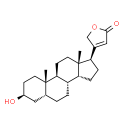 ChemSpider 2D Image | (3beta,5beta)-3-Hydroxycard-20(22)-enolide | C23H34O3
