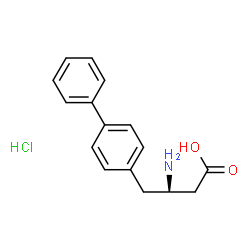 ChemSpider 2D Image | (3R)-3-Amino-4-(4-biphenylyl)butanoic acid hydrochloride (1:1) | C16H18ClNO2