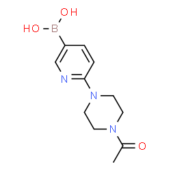 ChemSpider 2D Image | (6-(4-Acetylpiperazin-1-yl)pyridin-3-yl)boronic acid | C11H16BN3O3