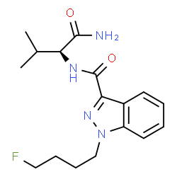 ChemSpider 2D Image | N-[(2S)-1-Amino-3-methyl-1-oxo-2-butanyl]-1-(4-fluorobutyl)-1H-indazole-3-carboxamide | C17H23FN4O2
