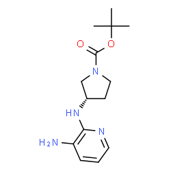 ChemSpider 2D Image | (S)-tert-Butyl 3-((3-aminopyridin-2-yl)amino)pyrrolidine-1-carboxylate | C14H22N4O2