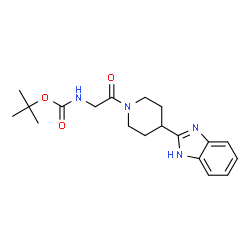 ChemSpider 2D Image | tert-Butyl (2-(4-(1H-benzo[d]imidazol-2-yl)piperidin-1-yl)-2-oxoethyl)carbamate | C19H26N4O3