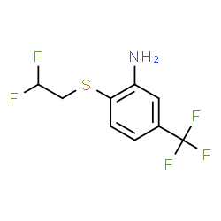 ChemSpider 2D Image | 2-[(2,2-Difluoroethyl)sulfanyl]-5-(trifluoromethyl)aniline | C9H8F5NS
