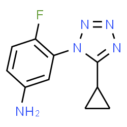 ChemSpider 2D Image | 3-(5-Cyclopropyl-1H-tetrazol-1-yl)-4-fluoroaniline | C10H10FN5