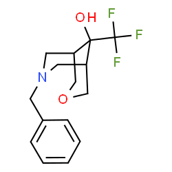 ChemSpider 2D Image | 7-Benzyl-9-(trifluoromethyl)-3-oxa-7-azabicyclo[3.3.1]nonan-9-ol | C15H18F3NO2