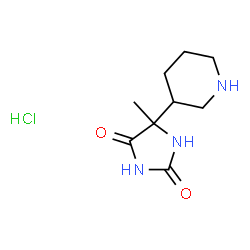ChemSpider 2D Image | 5-Methyl-5-(3-piperidinyl)-2,4-imidazolidinedione hydrochloride (1:1) | C9H16ClN3O2