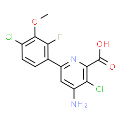ChemSpider 2D Image | halauxifen | C13H9Cl2FN2O3