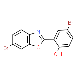 ChemSpider 2D Image | 4-Bromo-2-(6-bromo-1,3-benzoxazol-2-yl)phenol | C13H7Br2NO2