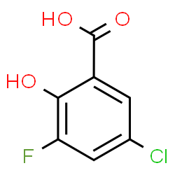 ChemSpider 2D Image | 5-Chloro-3-fluoro-2-hydroxybenzoic acid | C7H4ClFO3