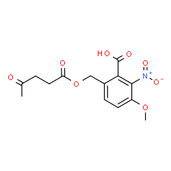 ChemSpider 2D Image | 3-Methoxy-2-nitro-6-{[(4-oxopentanoyl)oxy]methyl}benzoic acid | C14H15NO8
