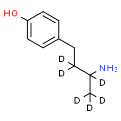 ChemSpider 2D Image | 4-[3-Amino(2,2,3,4,4,4-~2~H_6_)butyl]phenol | C10H9D6NO