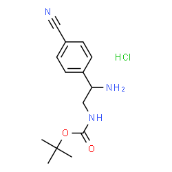 ChemSpider 2D Image | 2-Methyl-2-propanyl [2-amino-2-(4-cyanophenyl)ethyl]carbamate hydrochloride (1:1) | C14H20ClN3O2