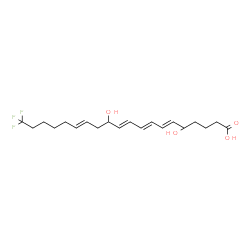 ChemSpider 2D Image | (6E,8E,10E,14E)-20,20,20-Trifluoro-5,12-dihydroxy-6,8,10,14-icosatetraenoic acid | C20H29F3O4