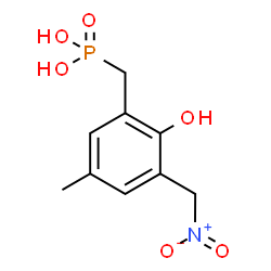 ChemSpider 2D Image | [2-Hydroxy-5-methyl-3-(nitromethyl)benzyl]phosphonic acid | C9H12NO6P