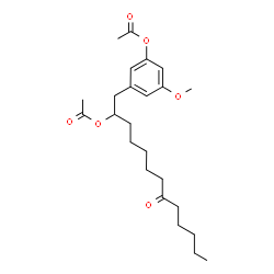 ChemSpider 2D Image | 1-(3-Acetoxy-5-methoxyphenyl)-8-oxo-2-tridecanyl acetate | C24H36O6