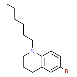 ChemSpider 2D Image | 6-Bromo-1-hexyl-1,2,3,4-tetrahydroquinoline | C15H22BrN