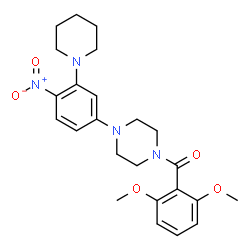 ChemSpider 2D Image | (2,6-Dimethoxyphenyl){4-[4-nitro-3-(1-piperidinyl)phenyl]-1-piperazinyl}methanone | C24H30N4O5