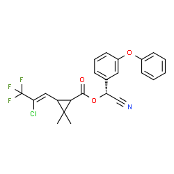 ChemSpider 2D Image | (R)-Cyano(3-phenoxyphenyl)methyl 3-[(1Z)-2-chloro-3,3,3-trifluoro-1-propen-1-yl]-2,2-dimethylcyclopropanecarboxylate | C23H19ClF3NO3