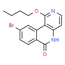 ChemSpider 2D Image | 9-Bromo-1-butoxybenzo[c][1,6]naphthyridin-6(5H)-one | C16H15BrN2O2