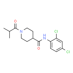 ChemSpider 2D Image | N-(2,4-Dichlorophenyl)-1-isobutyryl-4-piperidinecarboxamide | C16H20Cl2N2O2