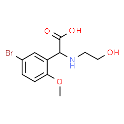 ChemSpider 2D Image | (5-Bromo-2-methoxyphenyl)[(2-hydroxyethyl)amino]acetic acid | C11H14BrNO4