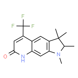 ChemSpider 2D Image | 1,2,3,3-Tetramethyl-5-(trifluoromethyl)-1,2,3,8-tetrahydro-7H-pyrrolo[3,2-g]quinolin-7-one | C16H17F3N2O