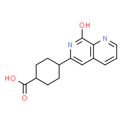 ChemSpider 2D Image | 4-(8-Oxo-7,8-dihydro-1,7-naphthyridin-6-yl)cyclohexanecarboxylic acid | C15H16N2O3
