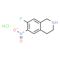 ChemSpider 2D Image | 7-Fluoro-6-nitro-1,2,3,4-tetrahydroisoquinoline hydrochloride | C9H10ClFN2O2