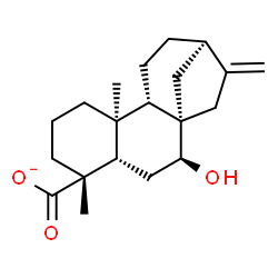 ChemSpider 2D Image | (5beta,7beta,8alpha,9beta,10alpha,13alpha)-7-Hydroxykaur-16-en-18-oate | C20H29O3