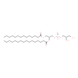 ChemSpider 2D Image | (2S)-2,3-Dihydroxypropyl (2R)-2-(palmitoyloxy)-3-(tetradecanoyloxy)propyl phosphatato | C36H70O10P