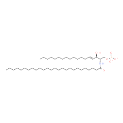 ChemSpider 2D Image | (2S,3R,4E)-2-(Hexacosanoylamino)-3-hydroxy-4-octadecen-1-yl phosphatato(2-) | C44H86NO6P
