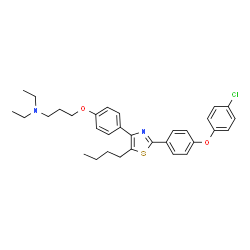 ChemSpider 2D Image | 3-(4-{5-Butyl-2-[4-(4-chlorophenoxy)phenyl]-1,3-thiazol-4-yl}phenoxy)-N,N-diethyl-1-propanamine | C32H37ClN2O2S