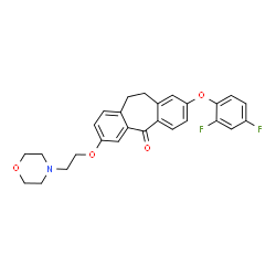 ChemSpider 2D Image | 2-(2,4-Difluorophenoxy)-7-[2-(4-morpholinyl)ethoxy]-10,11-dihydro-5H-dibenzo[a,d][7]annulen-5-one | C27H25F2NO4