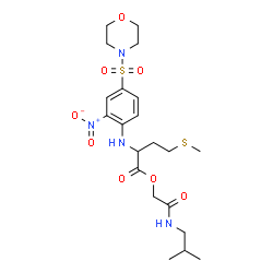 ChemSpider 2D Image | 2-(Isobutylamino)-2-oxoethyl N-[4-(4-morpholinylsulfonyl)-2-nitrophenyl]methioninate | C21H32N4O8S2