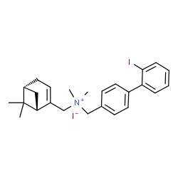 ChemSpider 2D Image | [(1S,5R)-6,6-Dimethylbicyclo[3.1.1]hept-2-en-2-yl]-N-[(2'-iodo-4-biphenylyl)methyl]-N,N-dimethylmethanaminium iodide | C25H31I2N