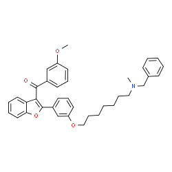 ChemSpider 2D Image | {2-[3-({7-[Benzyl(methyl)amino]heptyl}oxy)phenyl]-1-benzofuran-3-yl}(3-methoxyphenyl)methanone | C37H39NO4