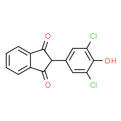ChemSpider 2D Image | 2-(3,5-Dichloro-4-hydroxyphenyl)-1H-indene-1,3(2H)-dione | C15H8Cl2O3