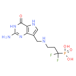 ChemSpider 2D Image | (3-{[(2-Amino-4-oxo-4,5-dihydro-1H-pyrrolo[3,2-d]pyrimidin-7-yl)methyl]amino}-1,1-difluoropropyl)phosphonic acid | C10H14F2N5O4P