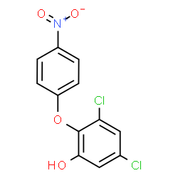 ChemSpider 2D Image | 3,5-Dichloro-2-(4-nitrophenoxy)phenol | C12H7Cl2NO4