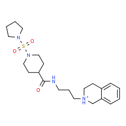 ChemSpider 2D Image | 2-[3-({[1-(1-Pyrrolidinylsulfonyl)-4-piperidinyl]carbonyl}amino)propyl]-1,2,3,4-tetrahydroisoquinolinium | C22H35N4O3S